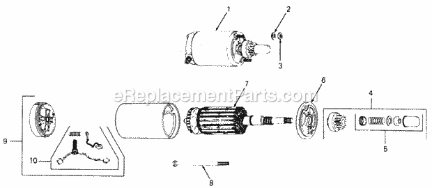 Electric Start Diagram and Parts List for 1882 800000-821059, 140-721-100, 141-721-100 Cub Cadet Lawn Tractor